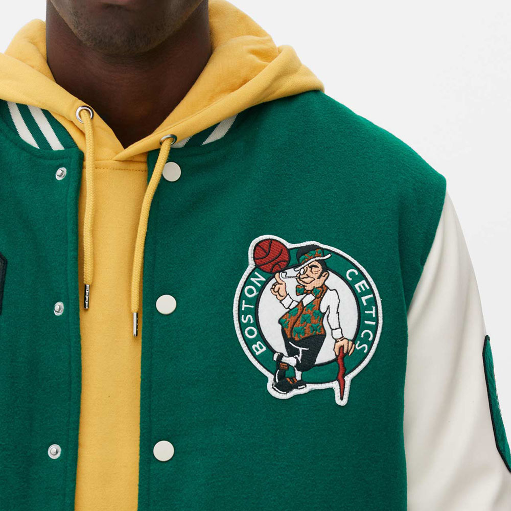 Boston Celtics Varsity Green and Off White Jacket - Image 5