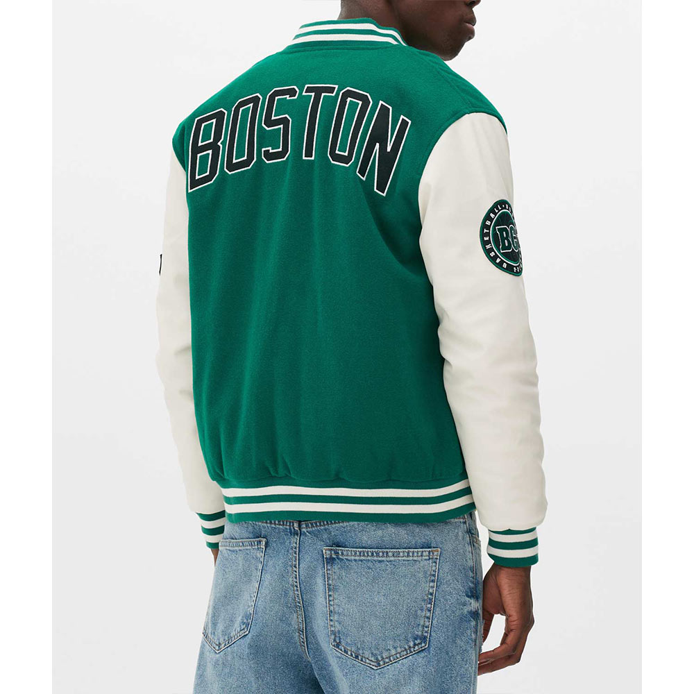 Boston Celtics Varsity Green and Off White Jacket - Image 3