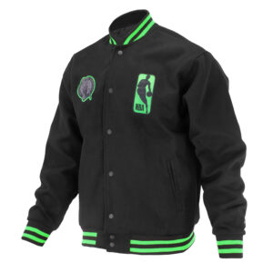 Boston Celtics Logoman Shadow Black Varsity Jacket