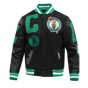 Boston Celtics Mashup Black Varsity Jacket