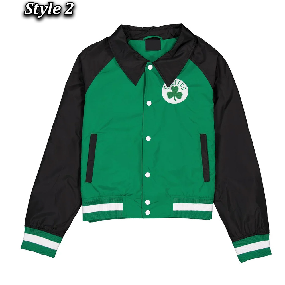 Boston Celtics Green and Black Throwback Jacket - Image 2