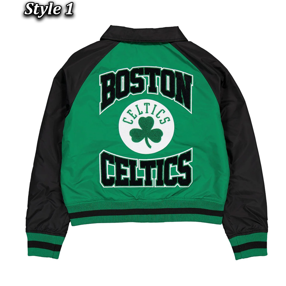 Boston Celtics Green and Black Throwback Jacket - Image 3