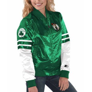Boston Celtics Tie Breaker Green Satin Jacket