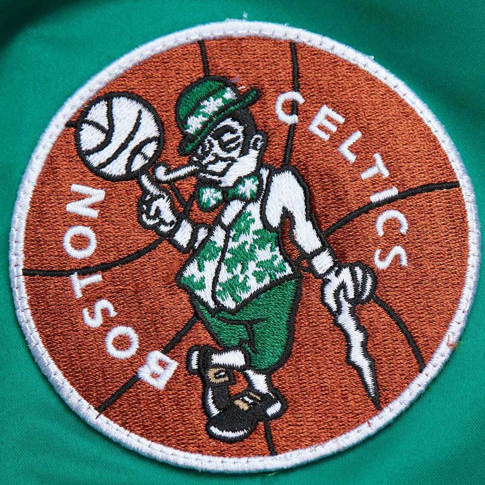 Boston Celtics Vintage Logo Green Lightweight Satin Jacket - Image 4