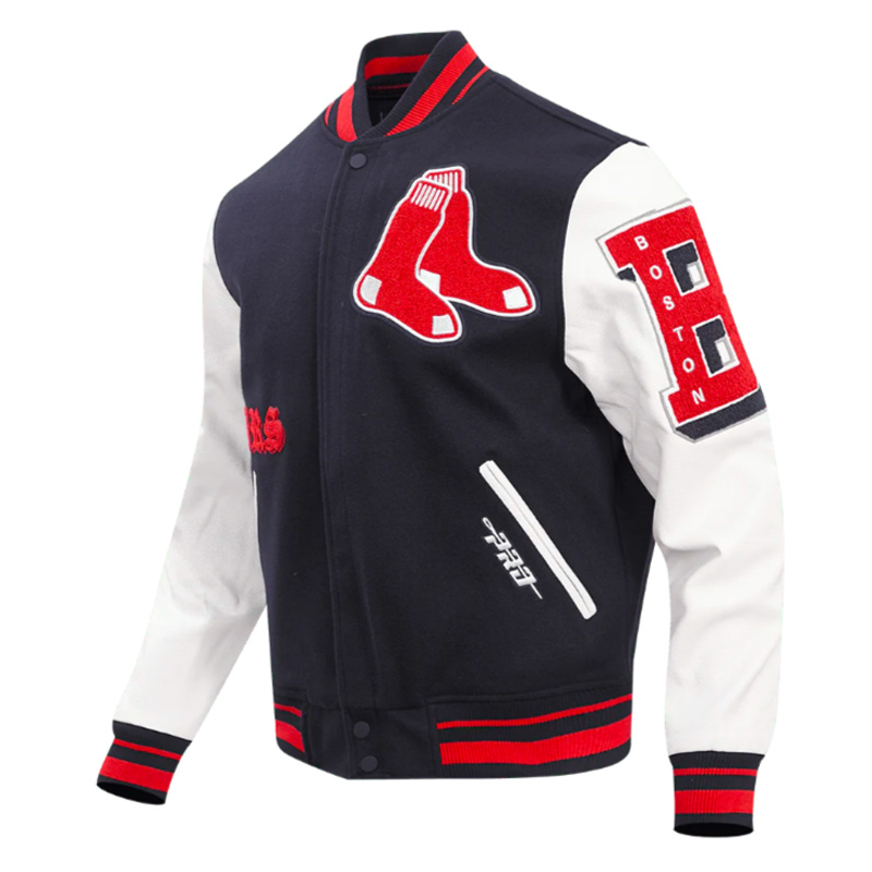 Old English Boston Red Sox Varsity Jacket - Image 4