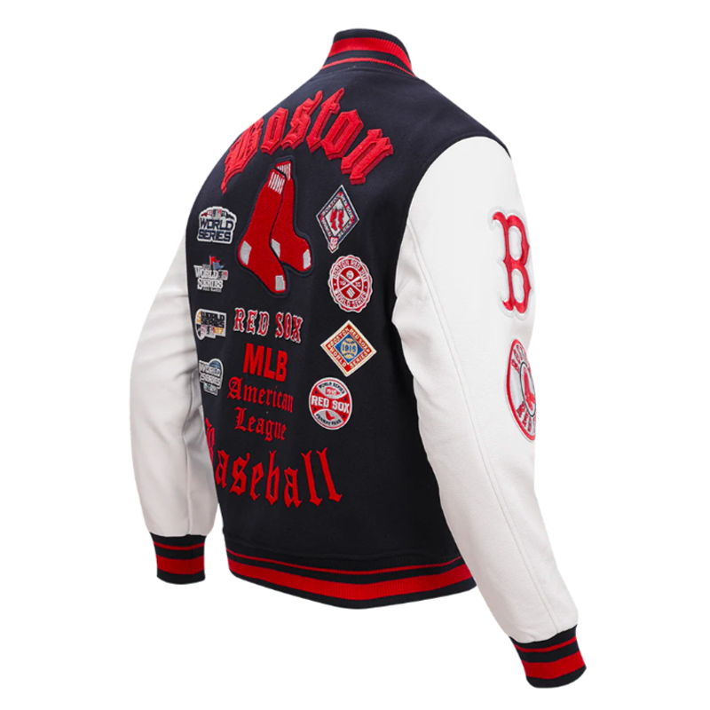 Old English Boston Red Sox Varsity Jacket - Image 3