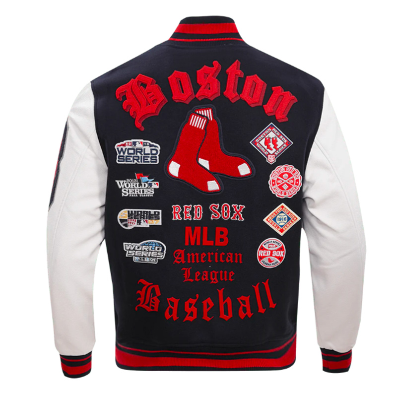 Old English Boston Red Sox Varsity Jacket - Image 2