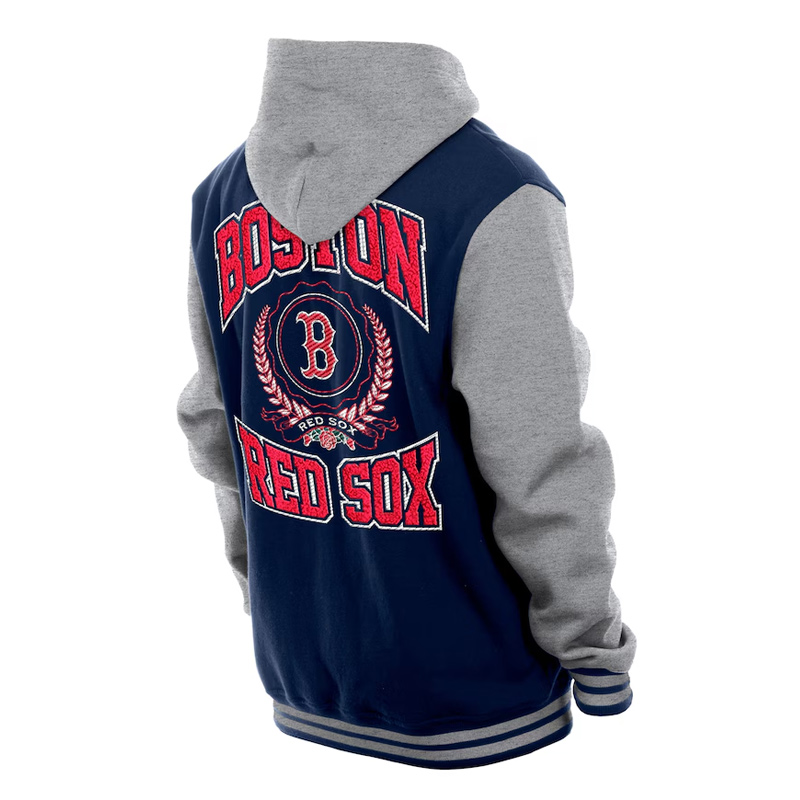 Throwback Prep Boston Red Sox Navy Hoodie Jacket - Image 2