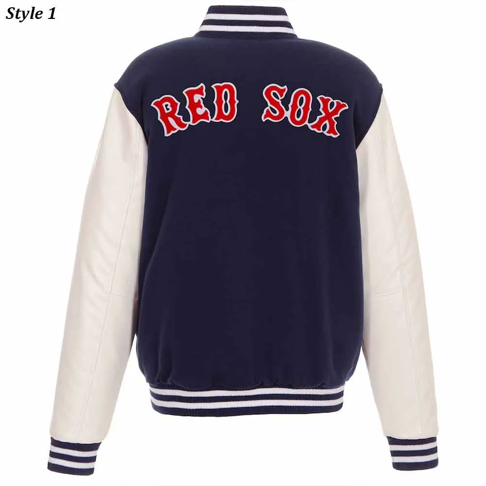 Boston Red Sox Navy and White Varsity Jacket - Image 3