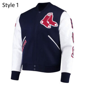 Boston Red Sox Blue and White Varsity Jacket