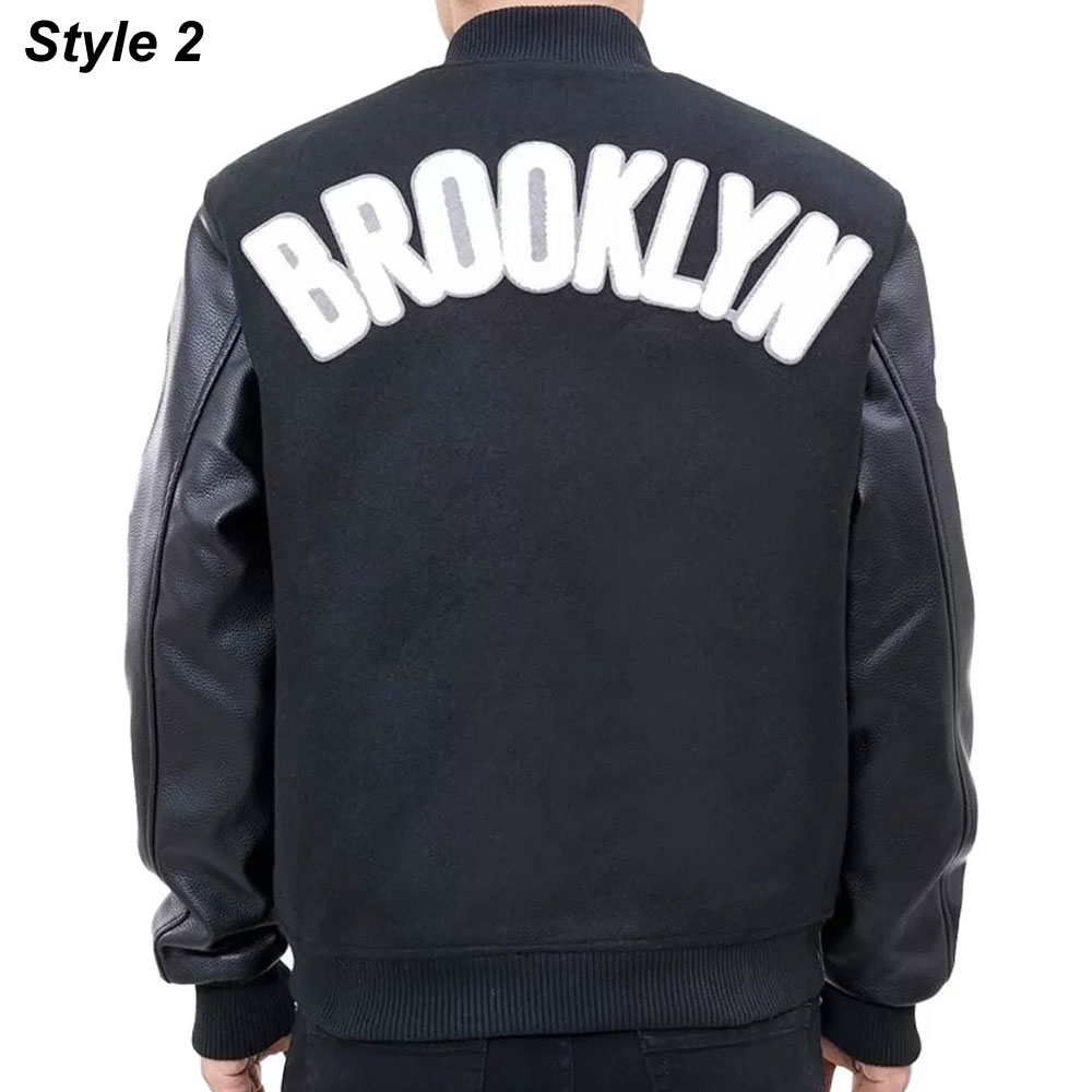 Brooklyn Nets Black Varsity Jacket - Image 4