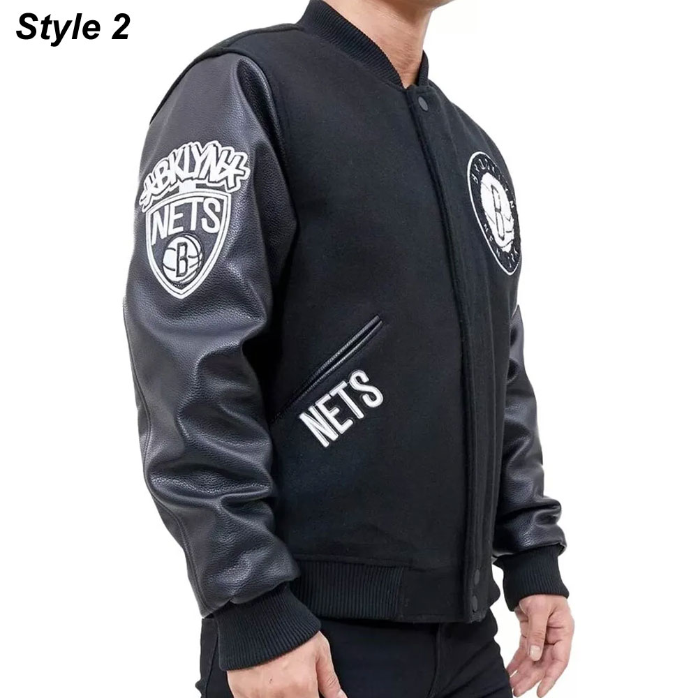 Brooklyn Nets Black Varsity Jacket - Image 8
