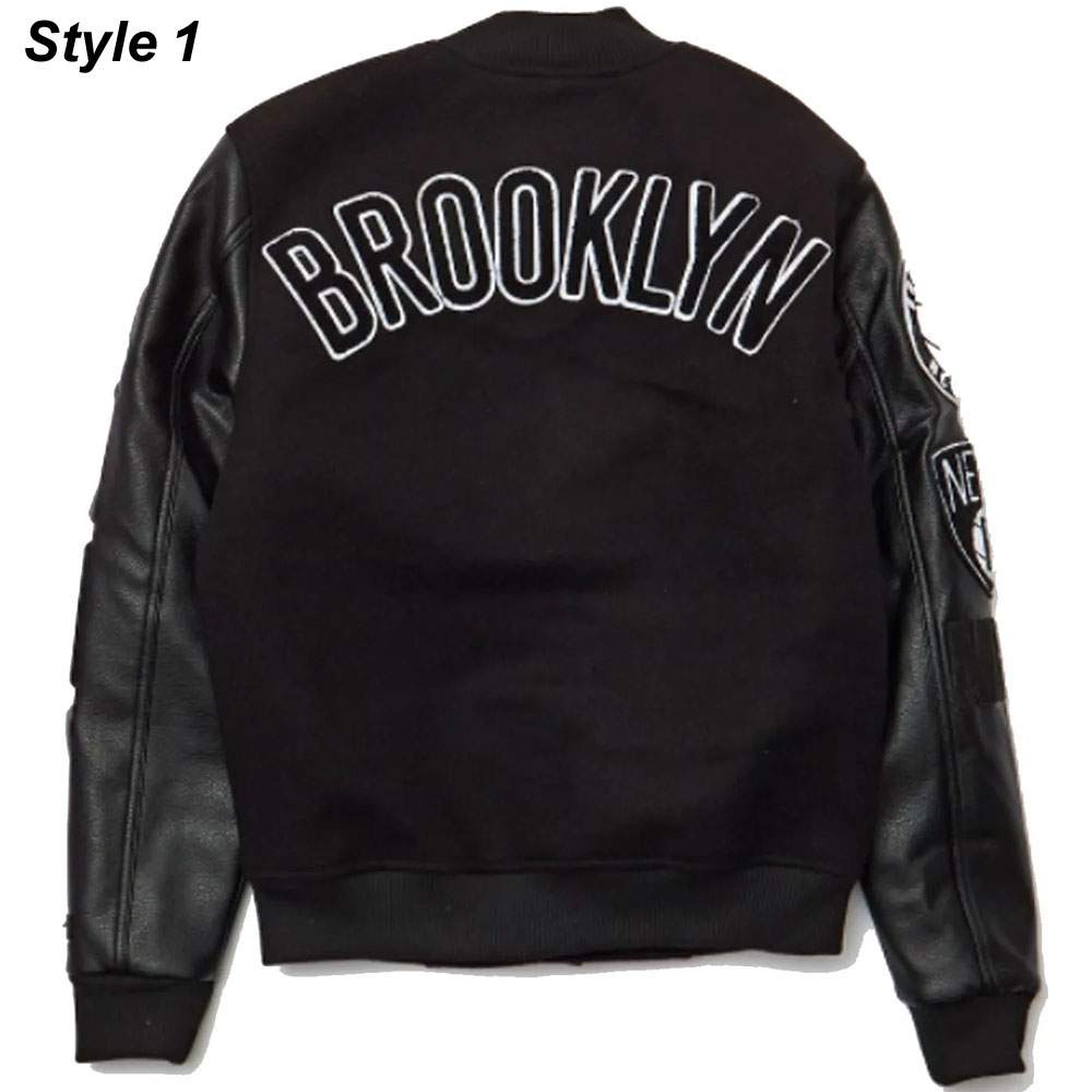 Brooklyn Nets Black Varsity Jacket - Image 6