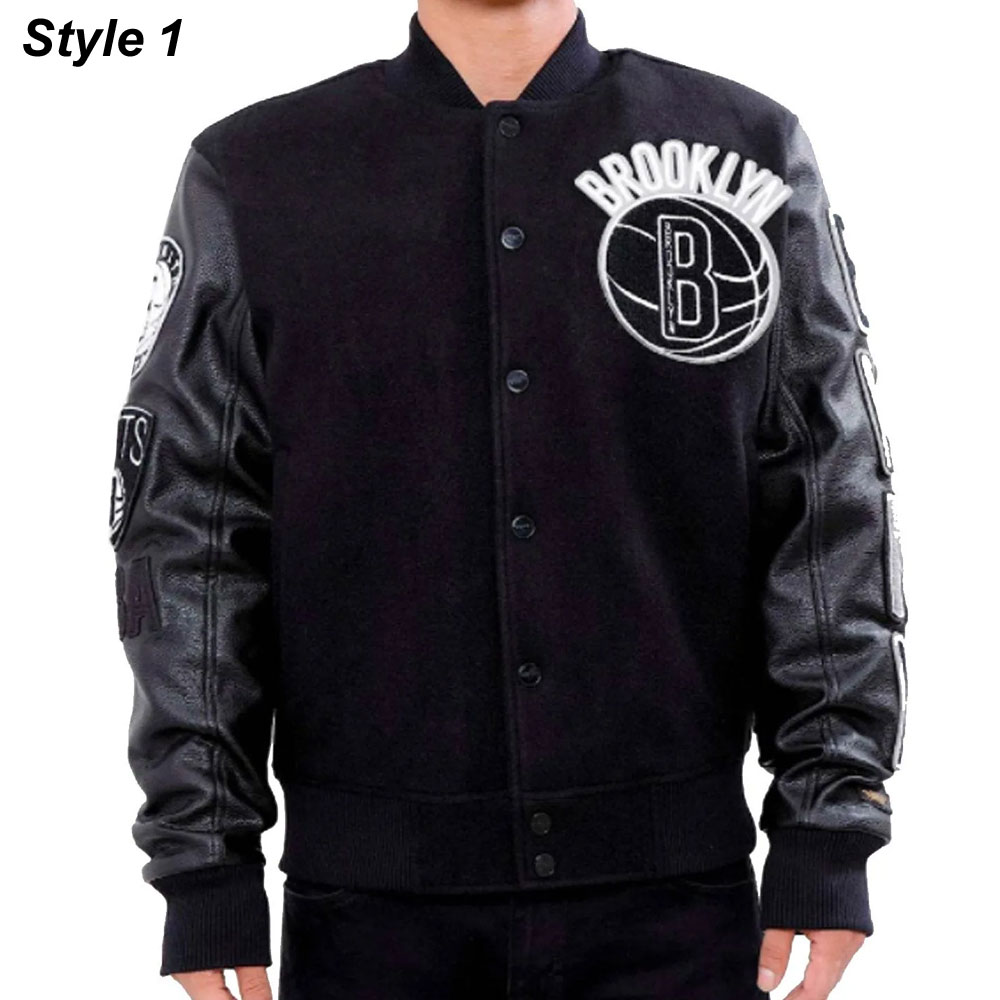 Brooklyn Nets Black Varsity Jacket