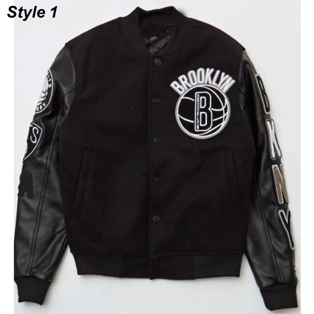 Brooklyn Nets Black Varsity Jacket - Image 5