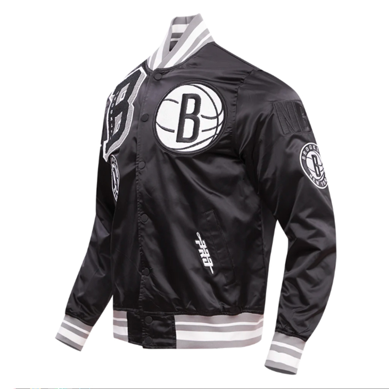 Brooklyn Nets Mashup Classic Rib Satin Jacket - Image 3