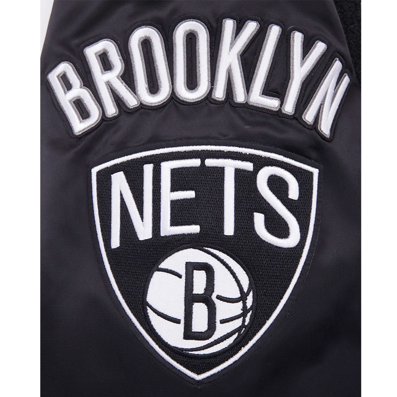 Brooklyn Nets Mashup Classic Rib Satin Jacket - Image 6