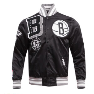 Brooklyn Nets Mashup Classic Rib Satin Jacket