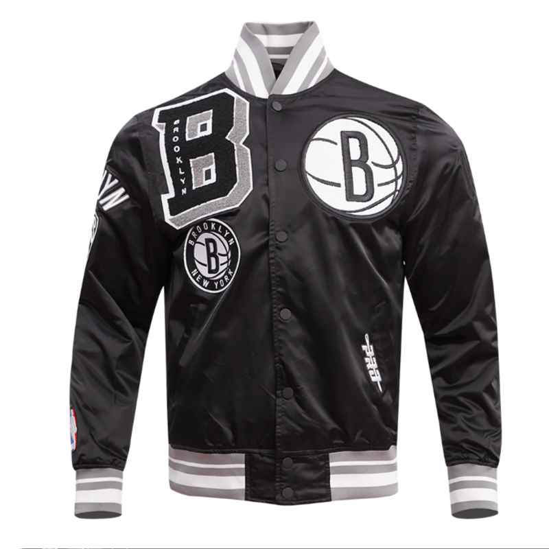 Brooklyn Nets Mashup Classic Rib Satin Jacket