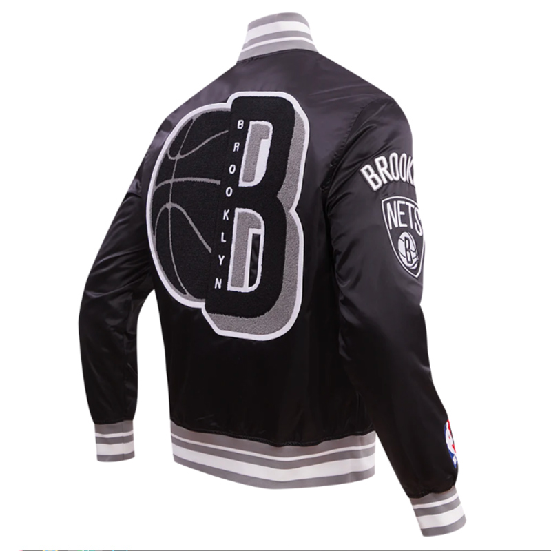 Brooklyn Nets Mashup Classic Rib Satin Jacket - Image 4