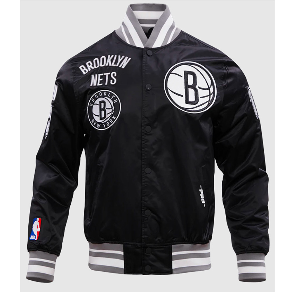 Brooklyn Nets Retro Classic Rib Jacket - Image 2