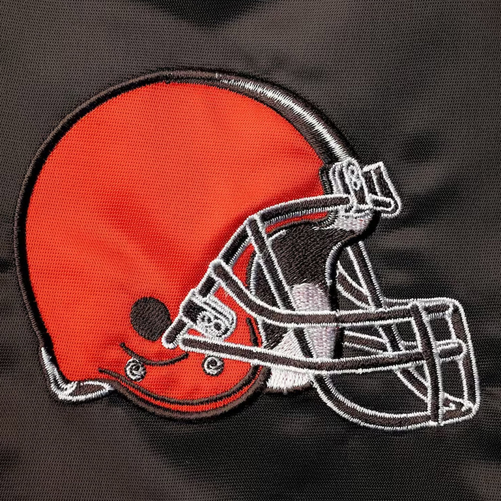 Cleveland Browns Leader Varsity Brown/Orange Satin Jacket - Image 6