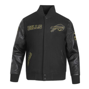 Buffalo Bills Full-Zip Black Varsity Jacket