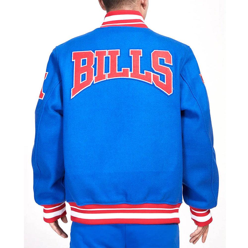 Buffalo Bills Crest Emblem Royal Varsity Jacket - Image 2
