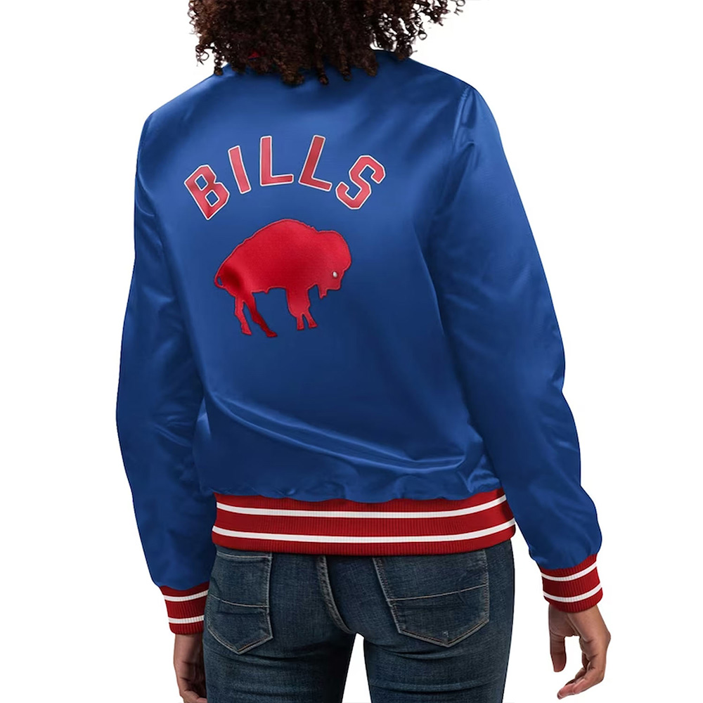 Buffalo Bills Full Count Blue Satin Jacket - Image 2
