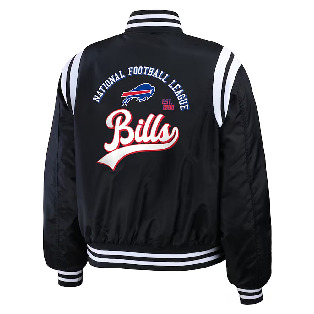 Buffalo Bills Full-Zip Black Bomber Jacket - Image 2