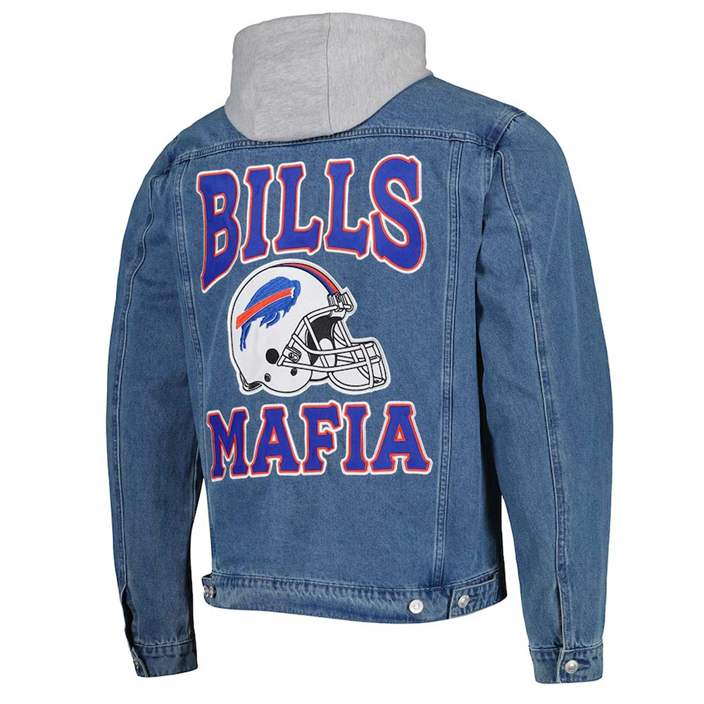 Buffalo Bills Mafia Denim Hooded Jacket - Image 2