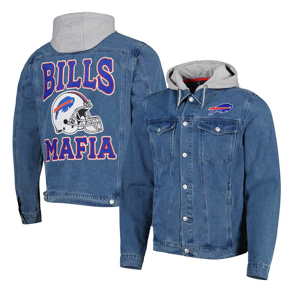 Buffalo Bills Mafia Denim Hooded Jacket - Image 3