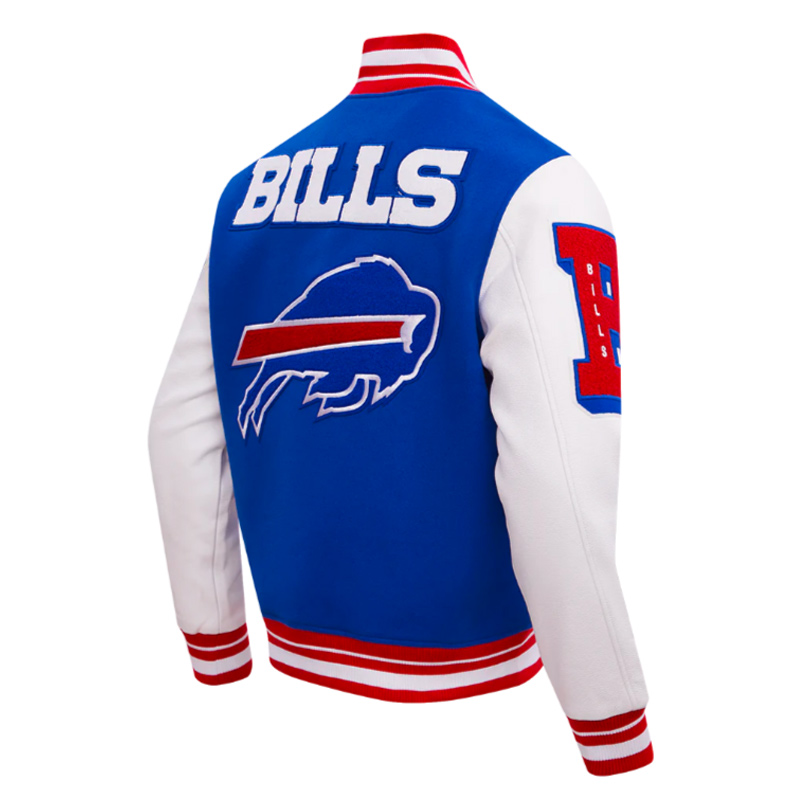 Buffalo Bills Mashup Rib Varsity Wool/Leather Jacket - Image 4