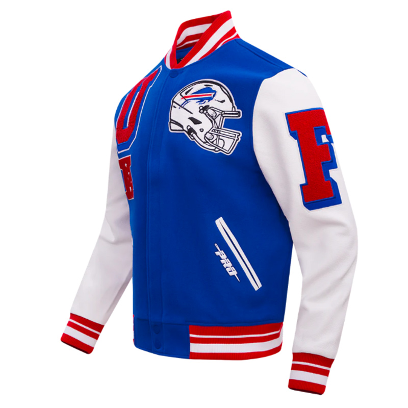 Buffalo Bills Mashup Rib Varsity Wool/Leather Jacket - Image 3