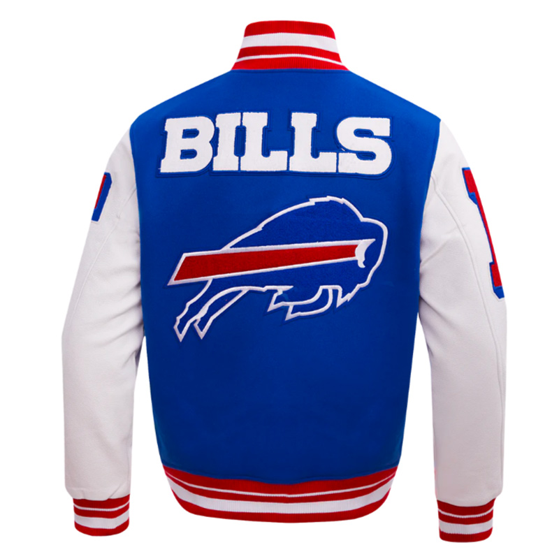 Buffalo Bills Mashup Rib Varsity Wool/Leather Jacket - Image 2