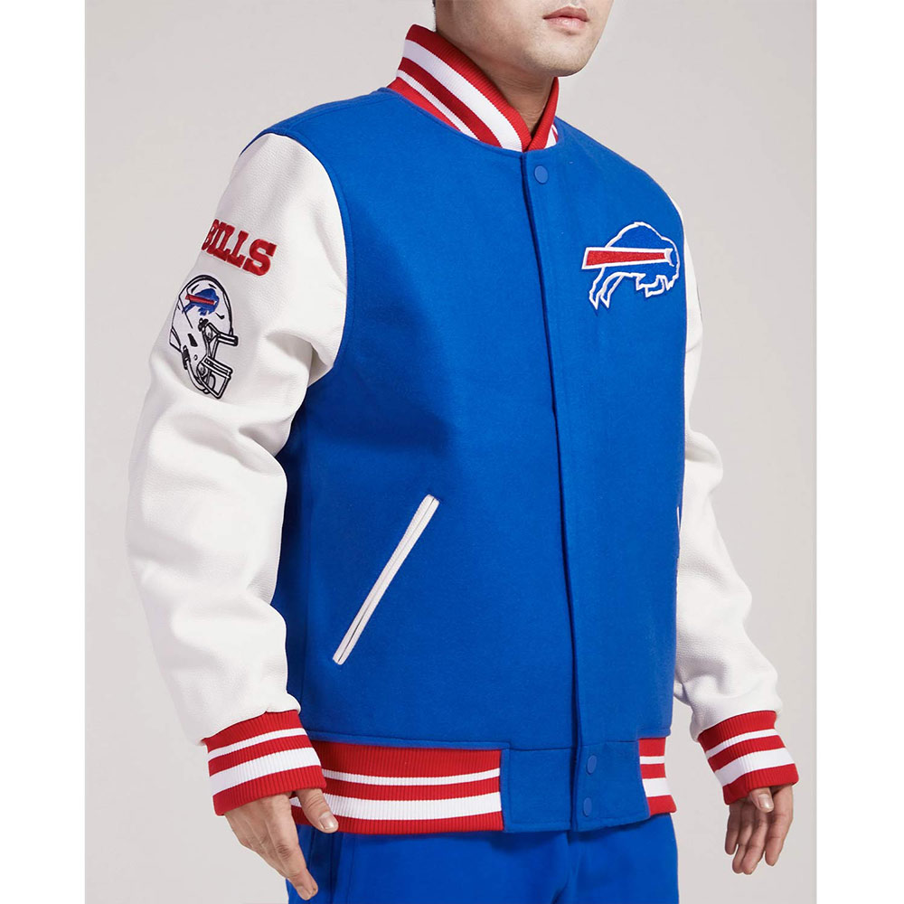 Buffalo Bills Old English Classic Rib Varsity Jacket - Image 5