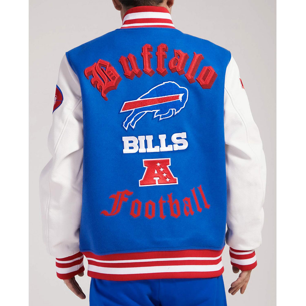 Buffalo Bills Old English Classic Rib Varsity Jacket - Image 3