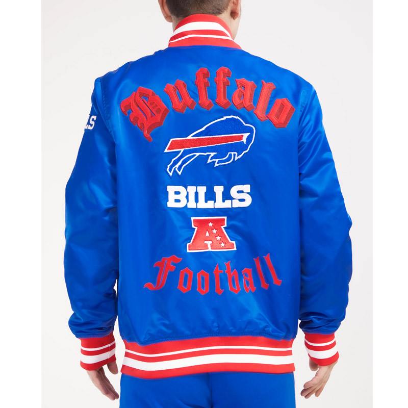 Buffalo Bills Old English Classic Rib Satin Jacket - Image 3