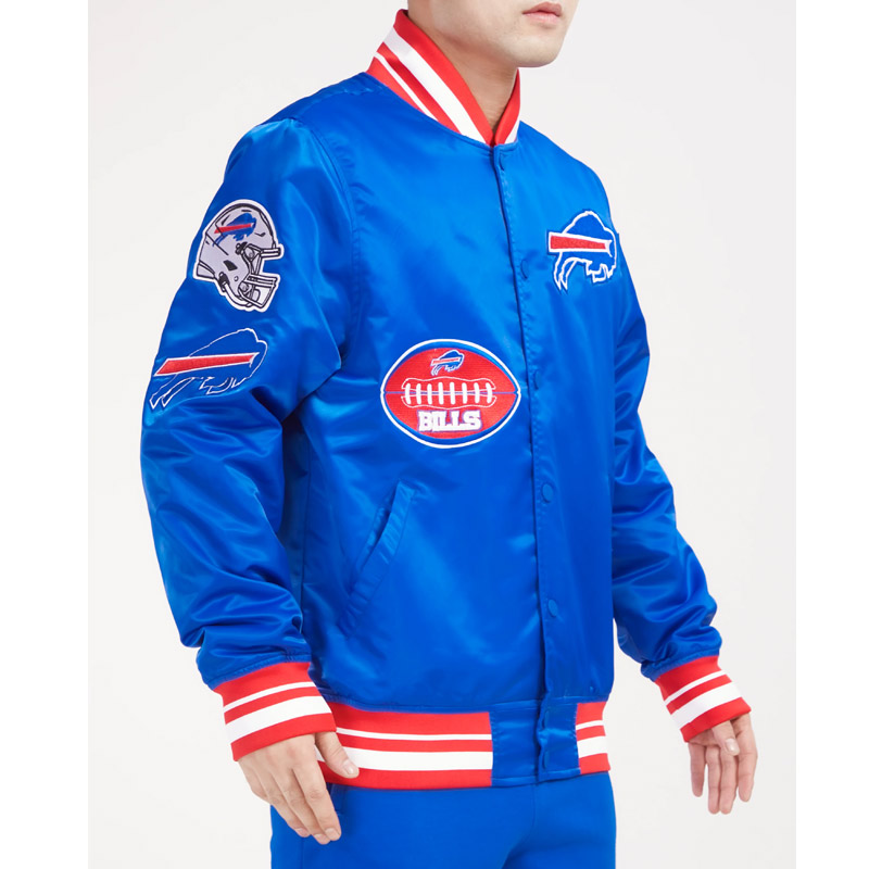 Buffalo Bills Old English Classic Rib Satin Jacket - Image 8