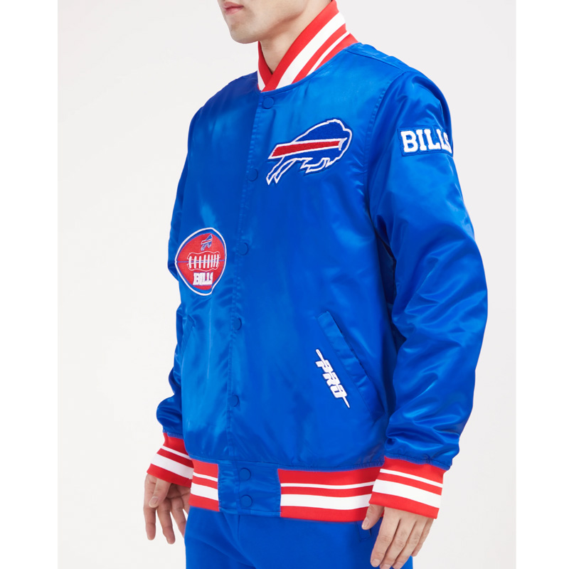 Buffalo Bills Old English Classic Rib Satin Jacket - Image 6