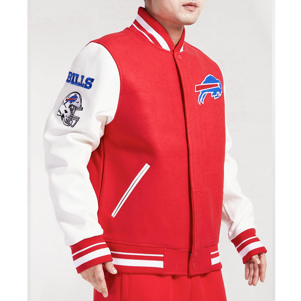 Buffalo Bills Old English Classic Rib Varsity Jacket - Image 6