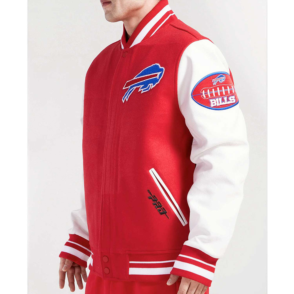 Buffalo Bills Old English Classic Rib Varsity Jacket - Image 8
