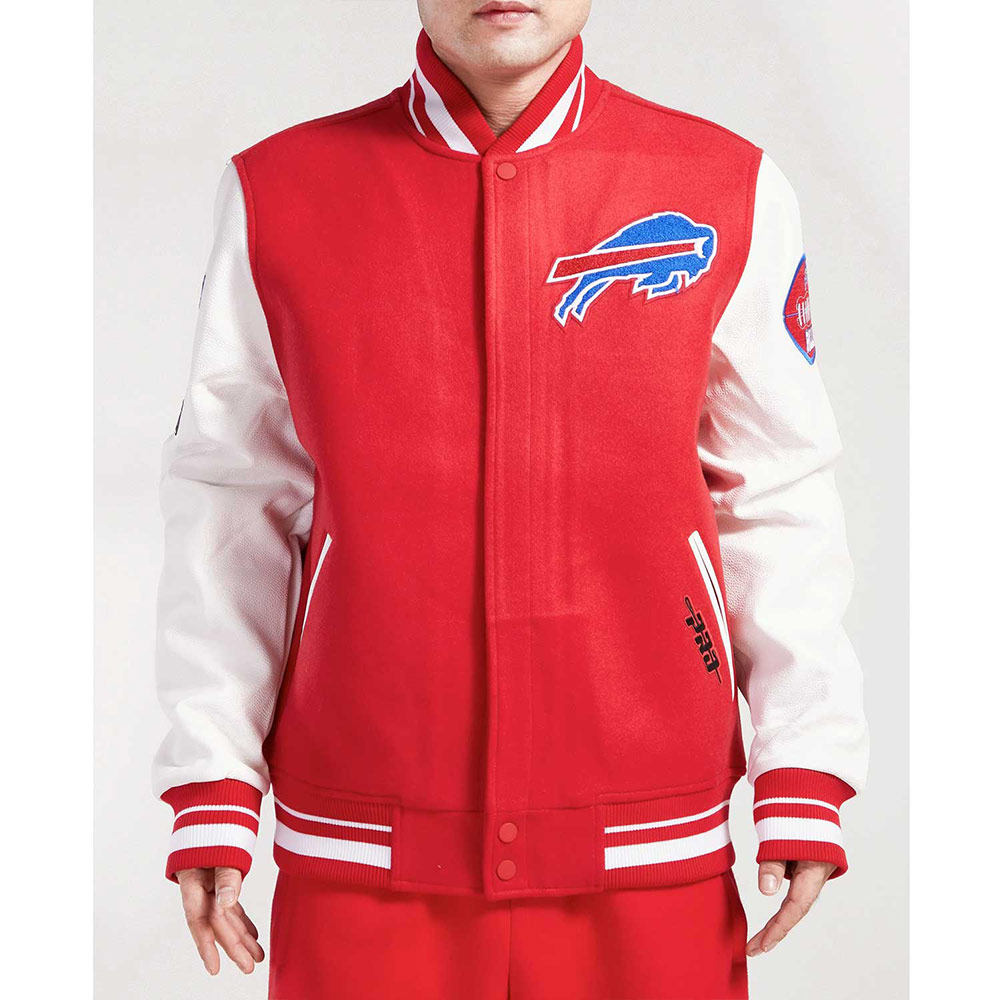 Buffalo Bills Old English Classic Rib Varsity Jacket - Image 2