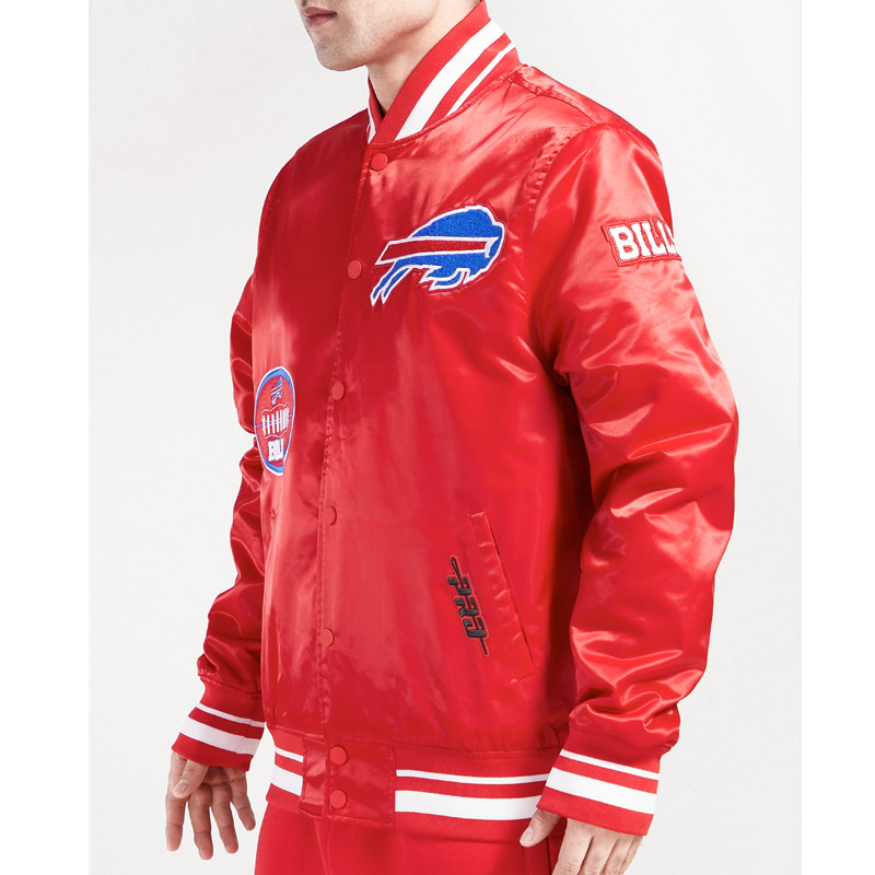 Buffalo Bills Old English Classic Rib Satin Jacket - Image 5