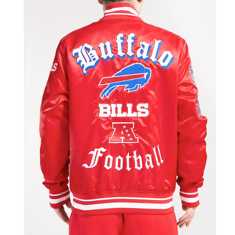 Buffalo Bills Old English Classic Rib Satin Jacket - Image 4