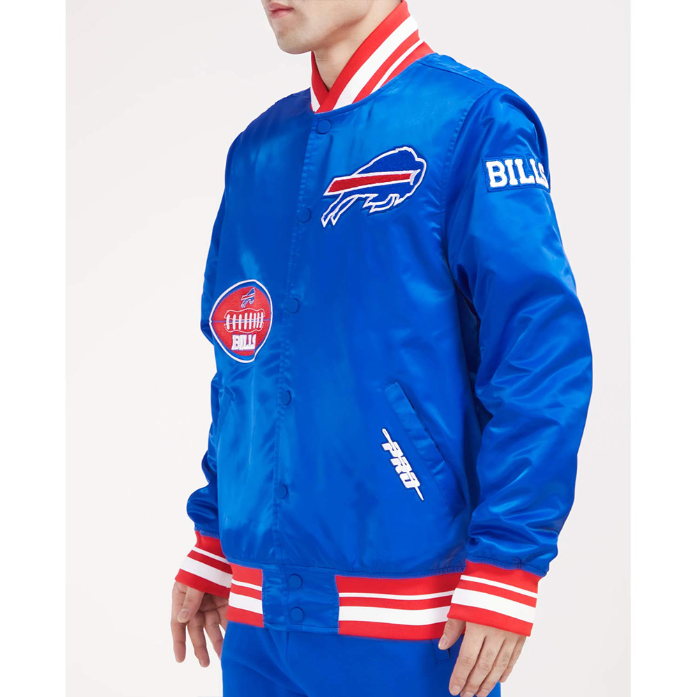 Buffalo Bills Old English Rib Royal Satin Jacket - Image 4