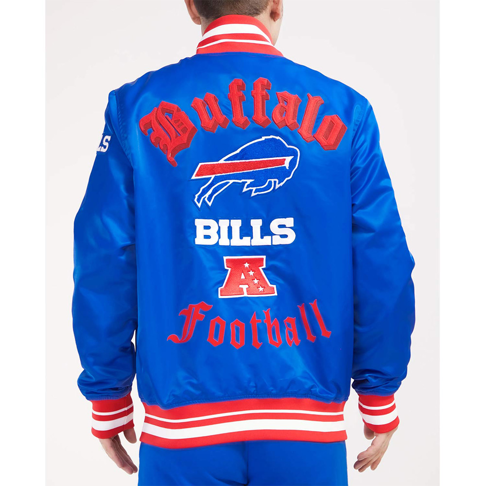 Buffalo Bills Old English Rib Royal Satin Jacket - Image 2