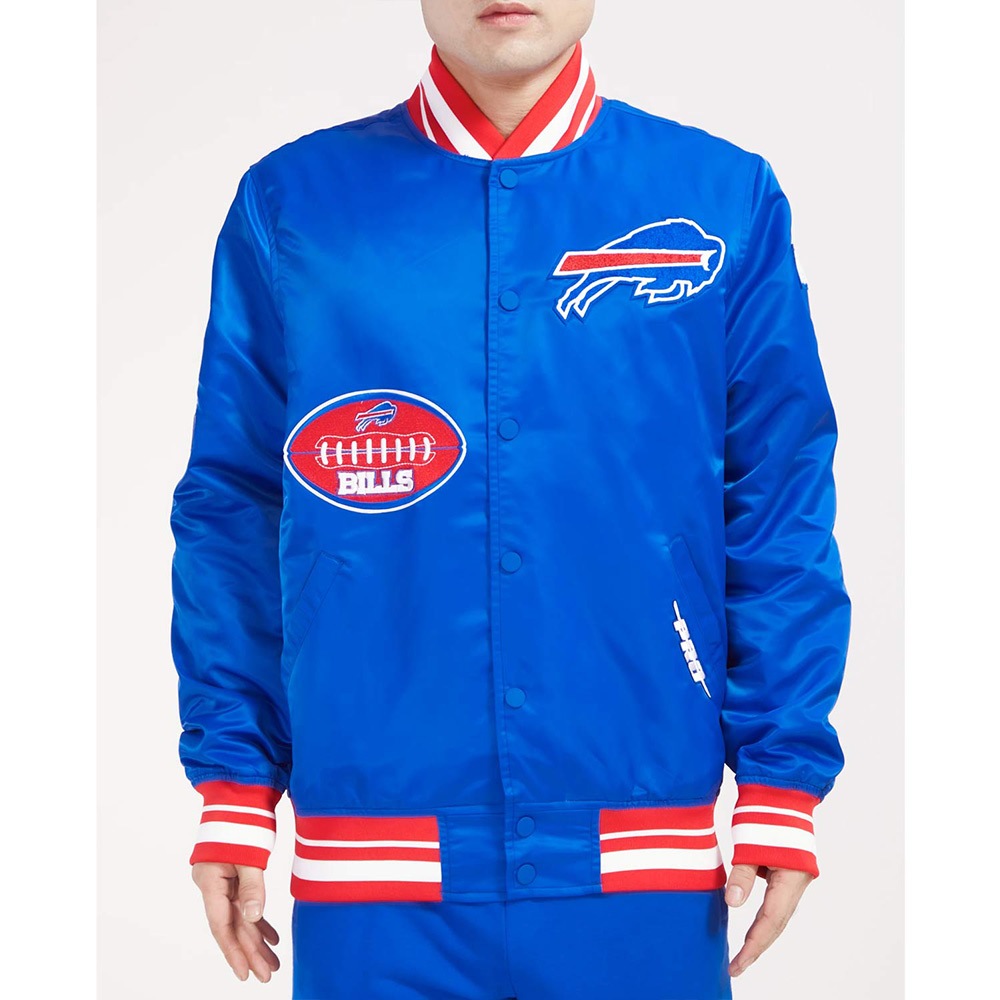 Buffalo Bills Old English Rib Royal Satin Jacket