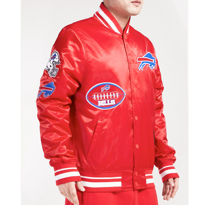 Buffalo Bills Old English Classic Rib Satin Jacket - Image 7