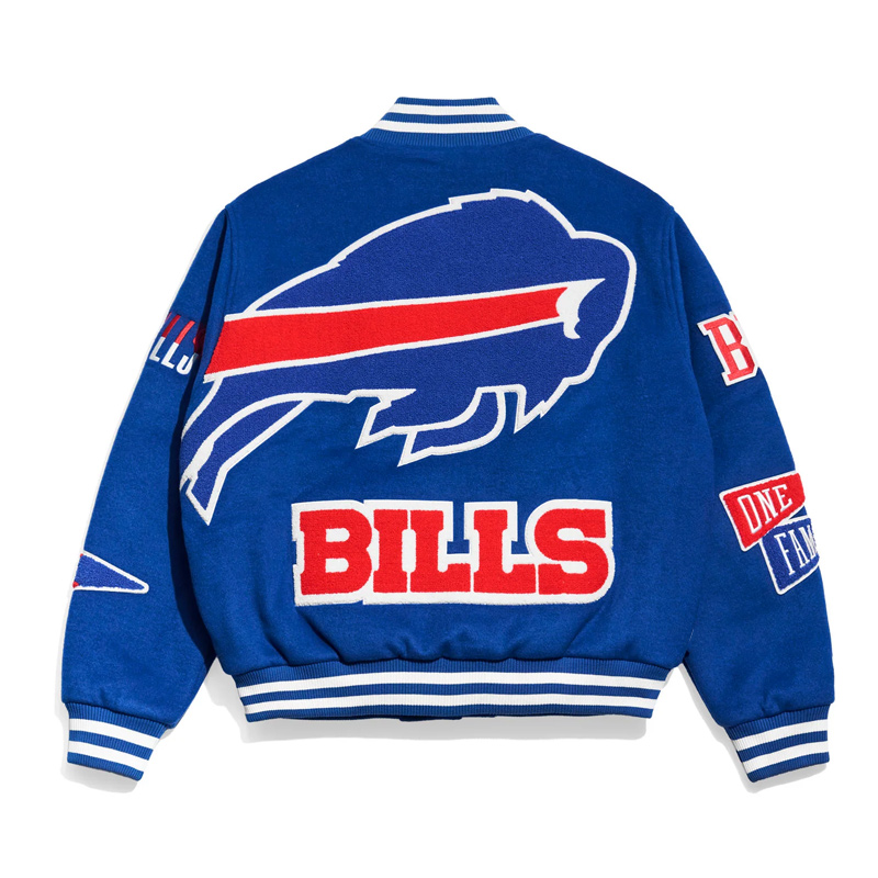 Buffalo Bills Pennant Royal Varsity Wool Jacket - Image 2